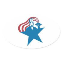 Chef Cook Baker Serving Hot Food Stars Stripes Stickers