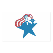 Chef Cook Baker Serving Hot Food Stars Stripes Sticker