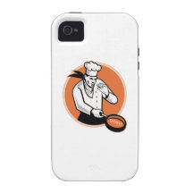 Chef Cook Cooking Pan Circle Case-Mate iPhone 4 Cases