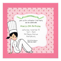 Chef Invitation for Girls