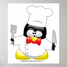 Chef Penguin Print