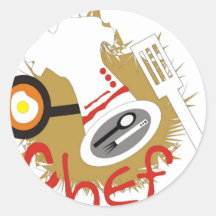 CHEF ROUND STICKERS