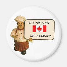 Chef Says Kiss The Cook Refrigerator Magnets