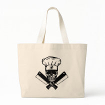 Chef Skull (B&W) Tote Bags