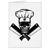 Chef Skull (B&W) Greeting Card