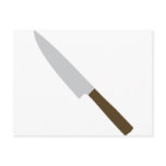 chefs kitchen knife icon postcard