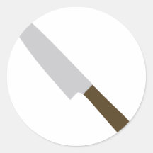 chefs kitchen knife icon round sticker