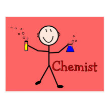 Chemist Gifts-Stick Person With Test Tubes Post Card
