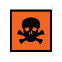 chemist skull sign postcards