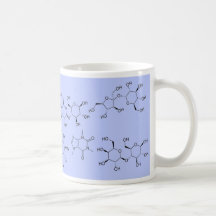 chemistry of tea and coffee in blue coffee mugs
