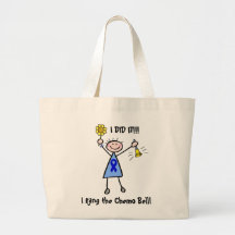 Chemo Bell - Blue Ribbon Woman Tote Bags