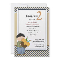 Chequerboard Birthday Party  Invitation