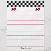 Chequerboard Cherries Recipe Paper Custom Flyer