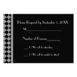 ChequerBoard Ebony (Grey/Black) RSVP Card Personalised Announcement