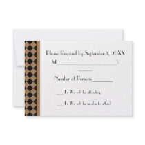 ChequerBoard (Tan/Black) RSVP Card