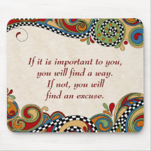 Chequerboard Whimsy Affirmation Mouse Pad
