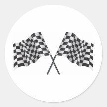 chequered cross flags sticker