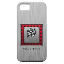 Chequered Flag; brushed aluminium look
