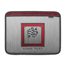 Chequered Flag; brushed aluminium look MacBook Air Sleeve