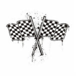 chequered-flag photo sculptures