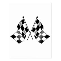 chequered flag post cards