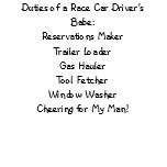 chequered flag;  Race Car Driver's Babe t-shirts