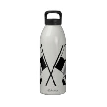 chequered flag reusable water bottle