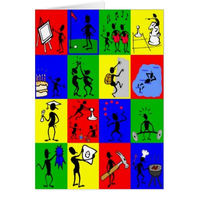 Chequered Fun And Games Greeting Card by wsellars