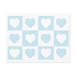 Chequered Hearts - Ice Blue postcards