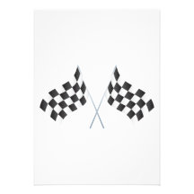 chequered racing flags graphic custom invitation