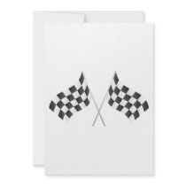 chequered racing flags graphic custom invitation