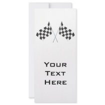 chequered racing flags graphic custom rack cards