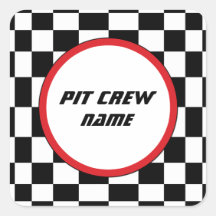 Chequered Square Party Guest Name Stickers