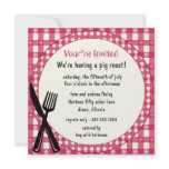 Chequered Tablecloth Party Invitation