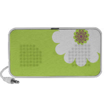 Cherishable white and greenish flower speakers