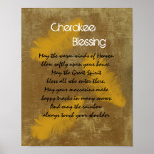 Cherokee blessing Golden feather Posters