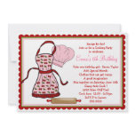 Cherries Apron and Chef Hat Birthday Invitations