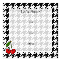 Cherries; Black & White Houndstooth Announcement
