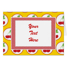 Cherries in Circles on Yellow Card