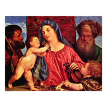 Cherries Madonna By Tizian (Best Quality) Invitations