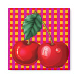 Cherries Plaid magnets