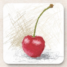 cherry beverage coasters