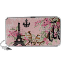 Cherry Blossom Black Chandeliers Eiffel Tower PC Speakers