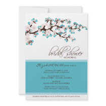 Cherry Blossom Bridal Shower Invitation (aqua)