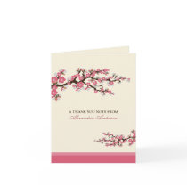 Cherry Blossom Custom Thank You Card (pink)