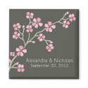 Cherry Blossom Designer Wedding Favour (pink) magnets