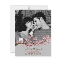 Cherry Blossom Garden Save the Date Photo