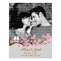 Cherry Blossom Garden Save the Date Photo Personalized Invites