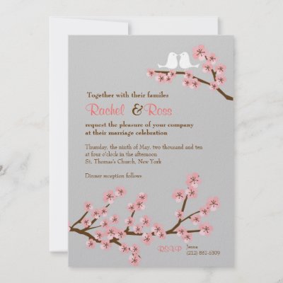 Cherry Blossom Themed Wedding on Cherry Blossom Garden Wedding Personalized Invites By Poptasticbride