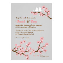Cherry Blossom Garden Wedding Personalized Invites